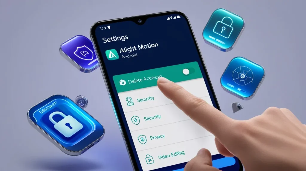 how to delete alight motion account on android