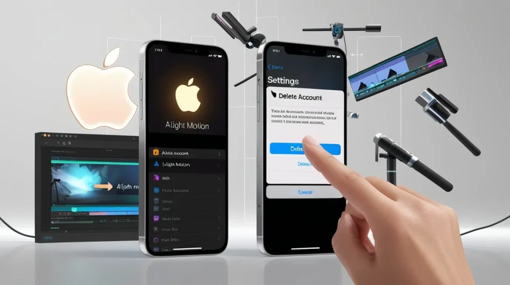 How to delete alight motion account on iOS iPhone